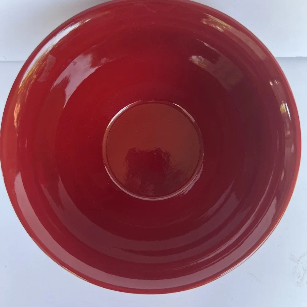 Vintage Haeger Pottery USA 3311 Red Mixing Bowl 10